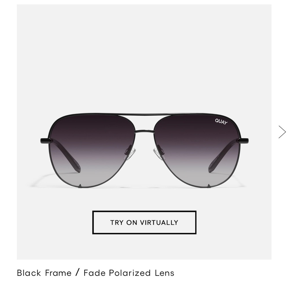 Quay Australia High Key Sunglasses Black Frame / Fade Lens